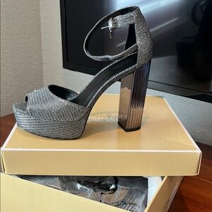 Michael Kors Glittering Silver Platform Heels